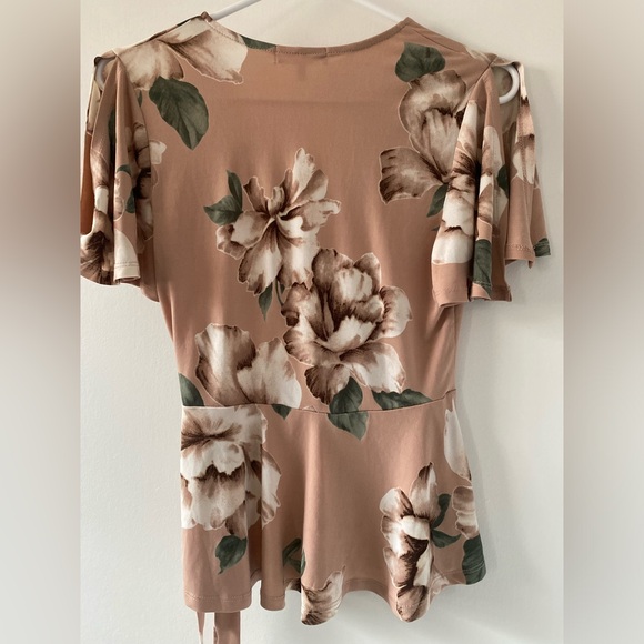 Monteau Faux Wrap Peplum Women’s Blouse Size M - Picture 5 of 6